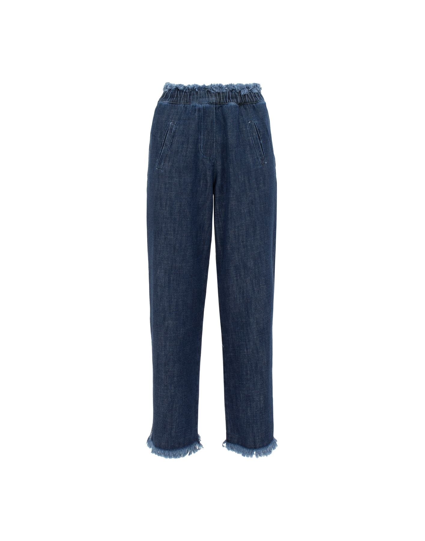 PANTALONE IN DENIM CON FONDO SFRANGIATO