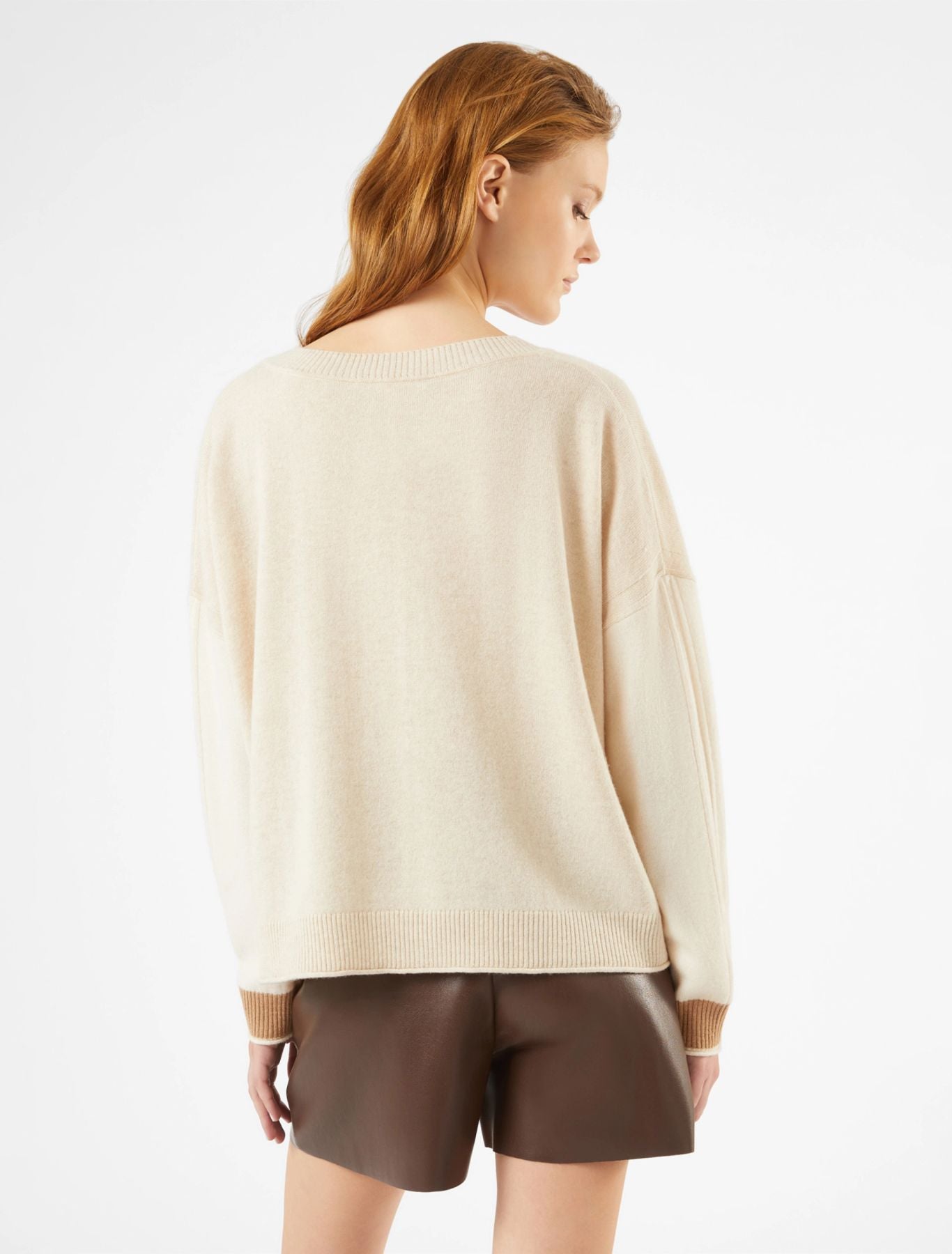 Maglia Scollo a V In Lana e Cashmere