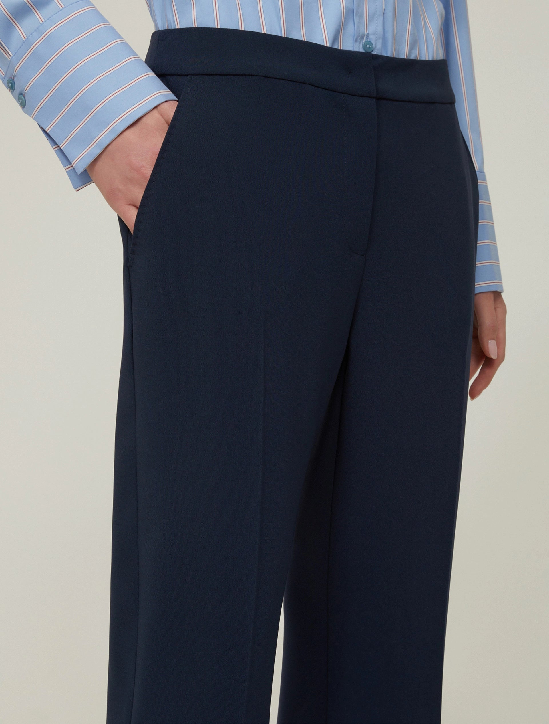 Pantaloni flare fit in cady