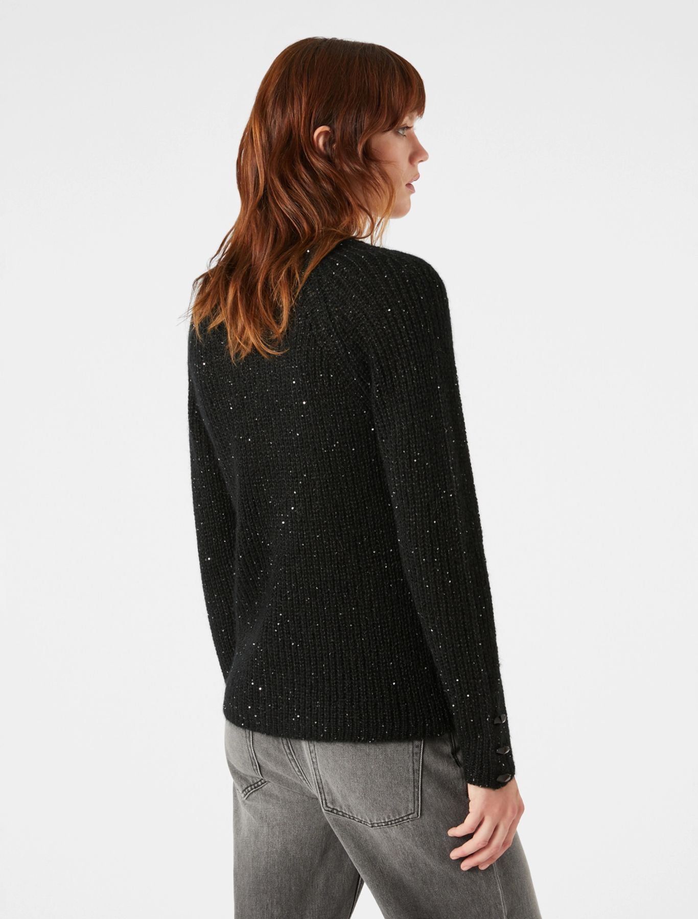 Maglia Con Micro Paillettes