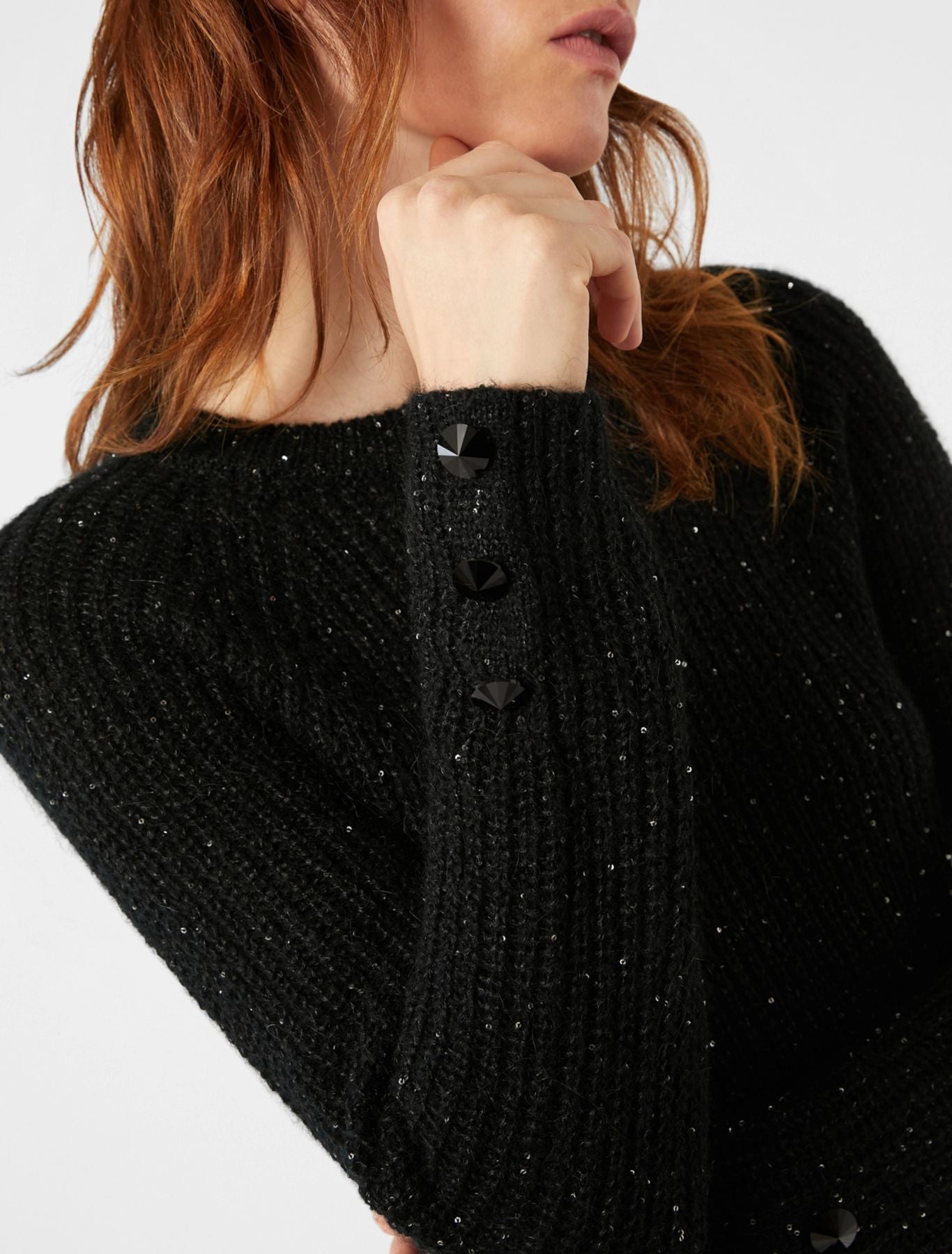 Maglia Con Micro Paillettes