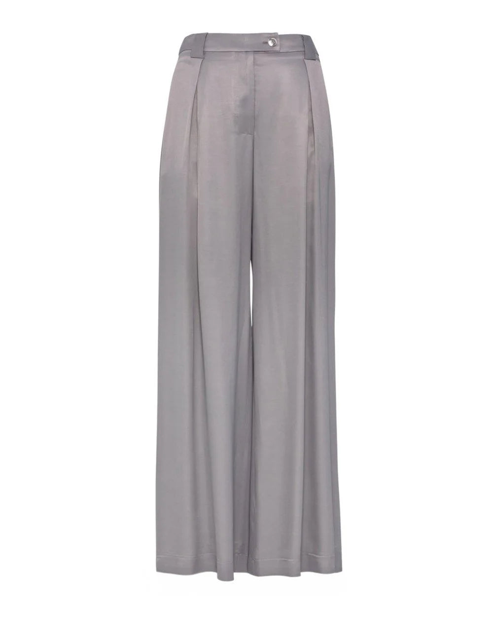 Pantaloni Gamba Larga Con Pinces