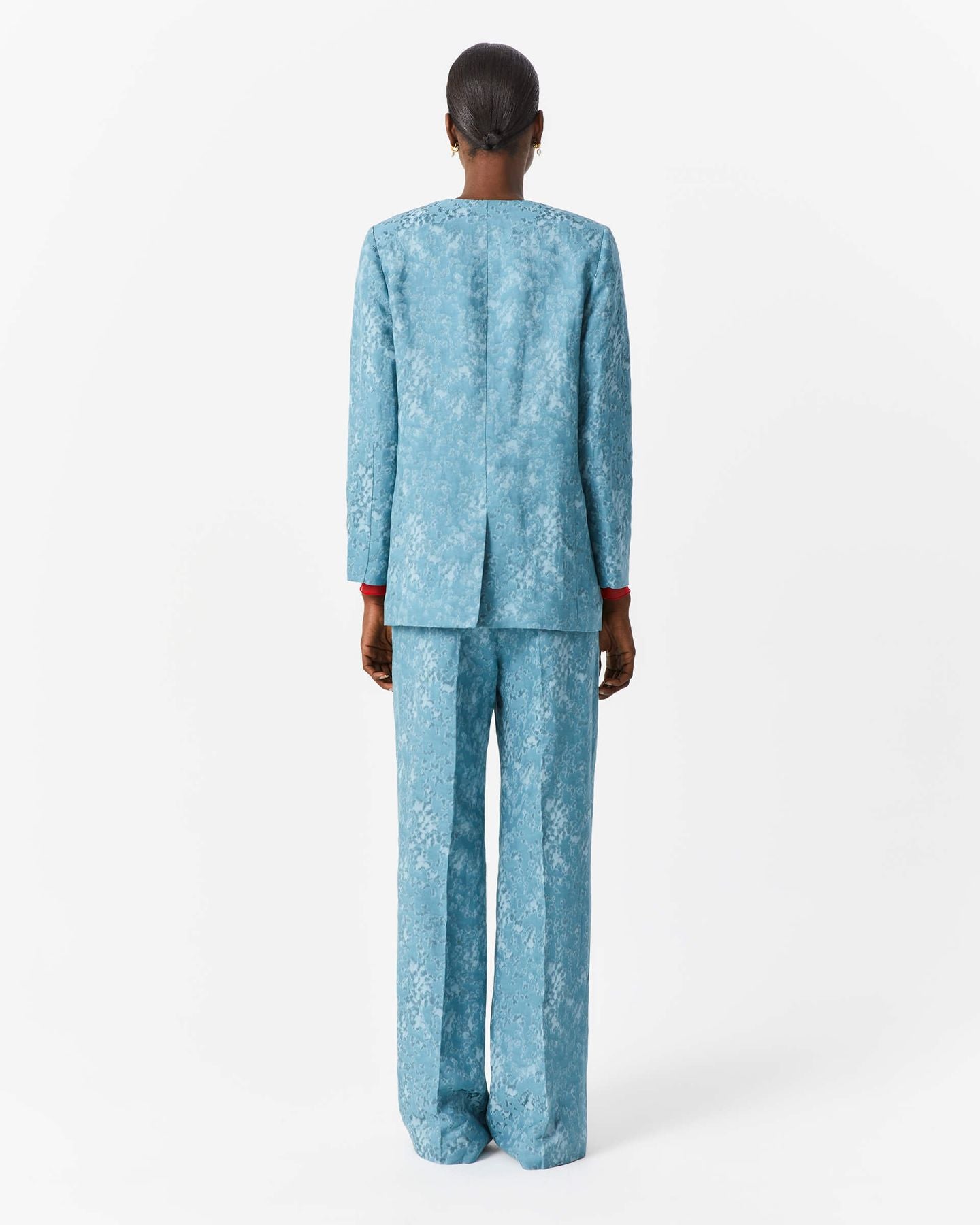 PANTALONI IN RASO JACQUARD