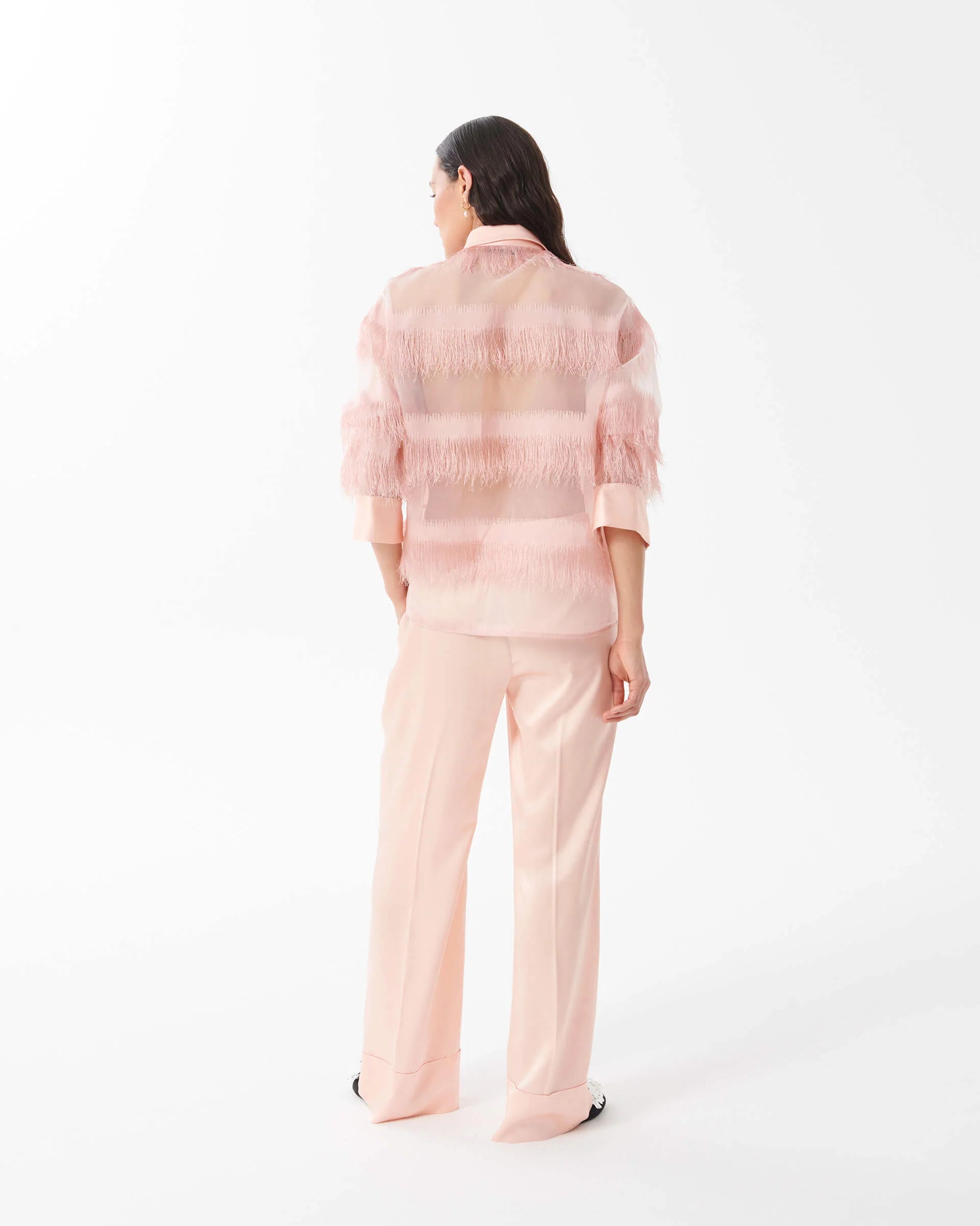 Camicia Semitrasparente con Frange