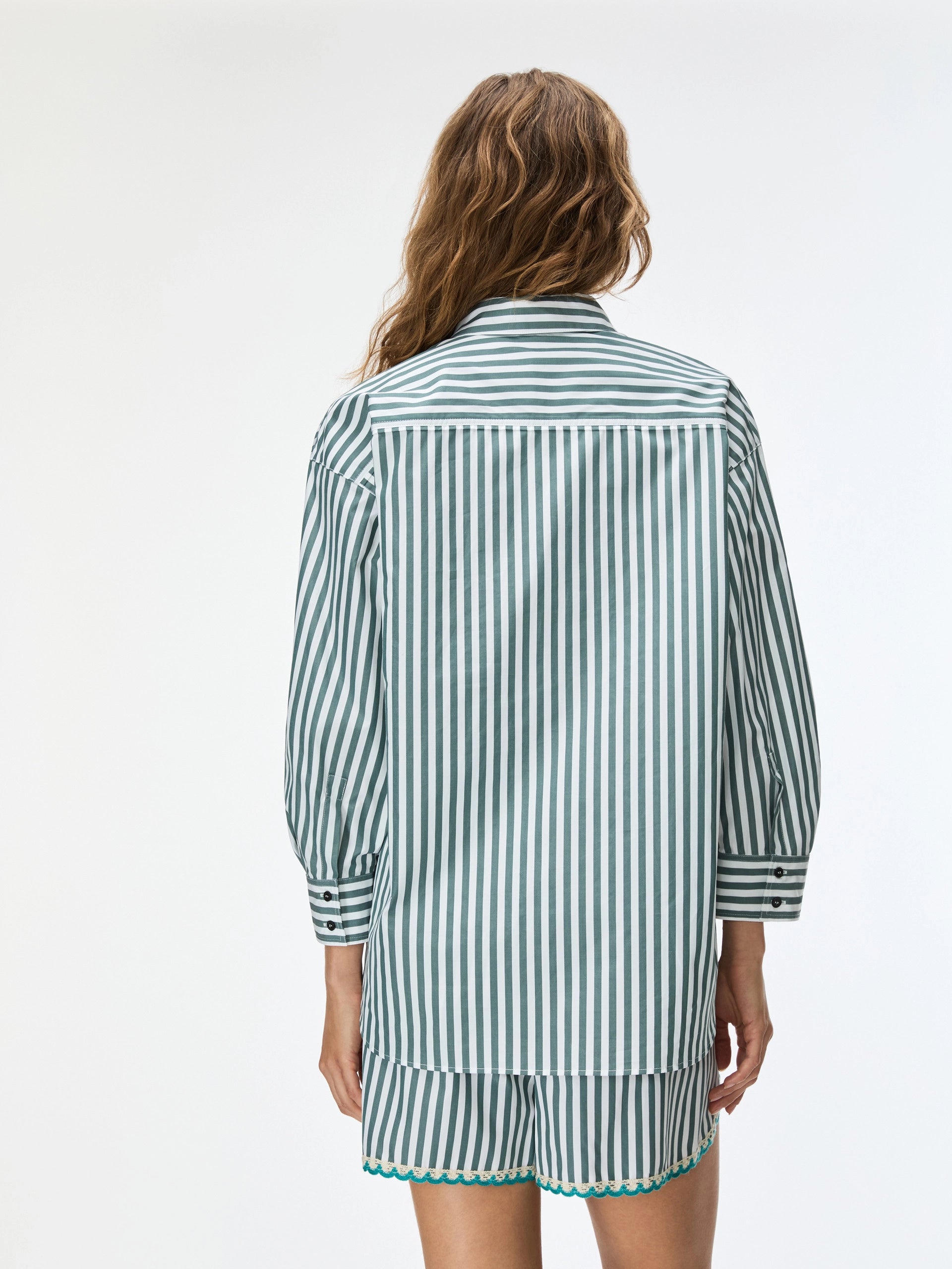 Camicia Over A Righe In Cotone