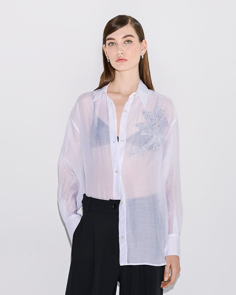 Camicia con Ricami e Paillettes