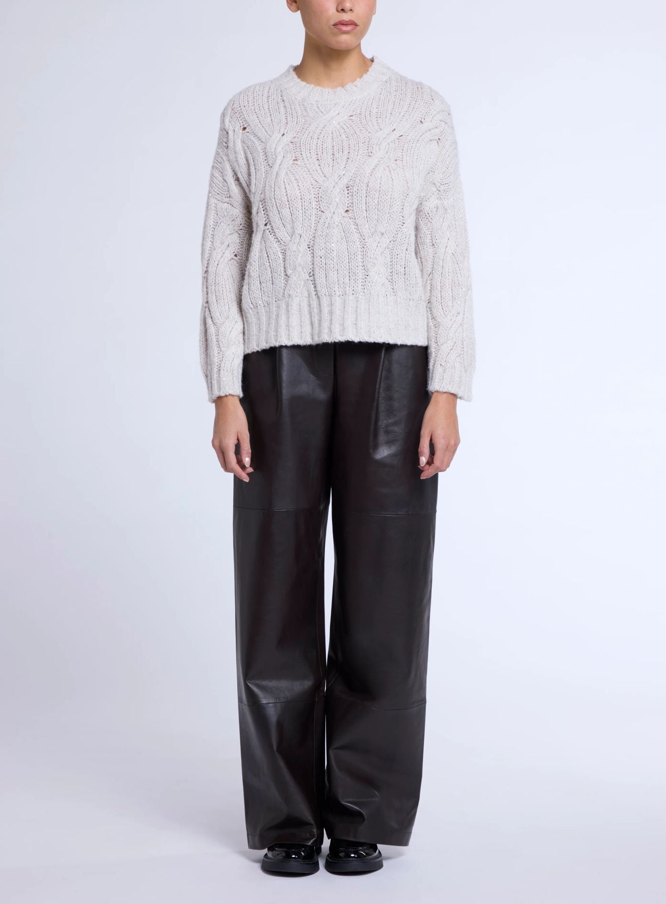 Pullover Con Intreccio e Paillettes