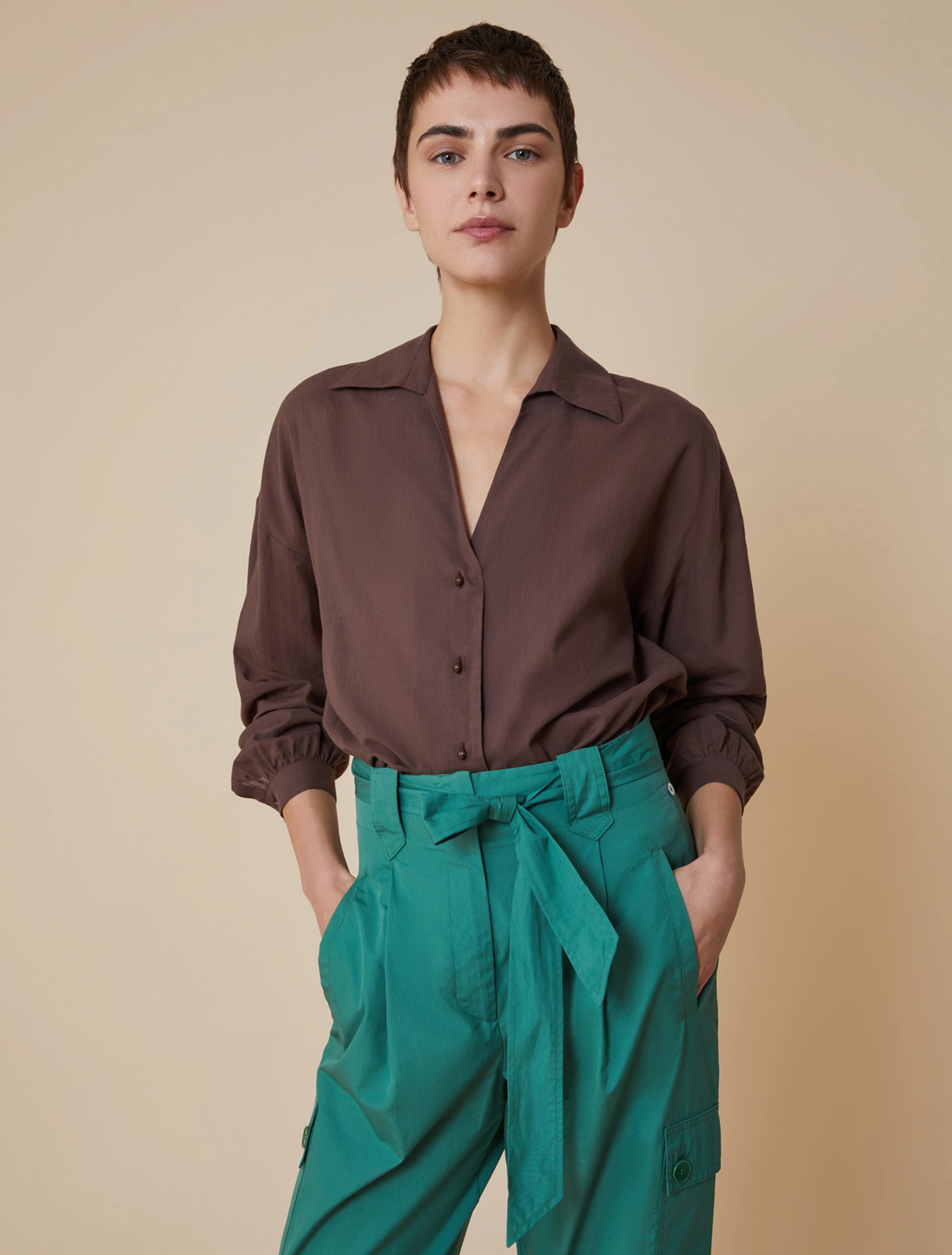 Camicia In Voile Di Cotone