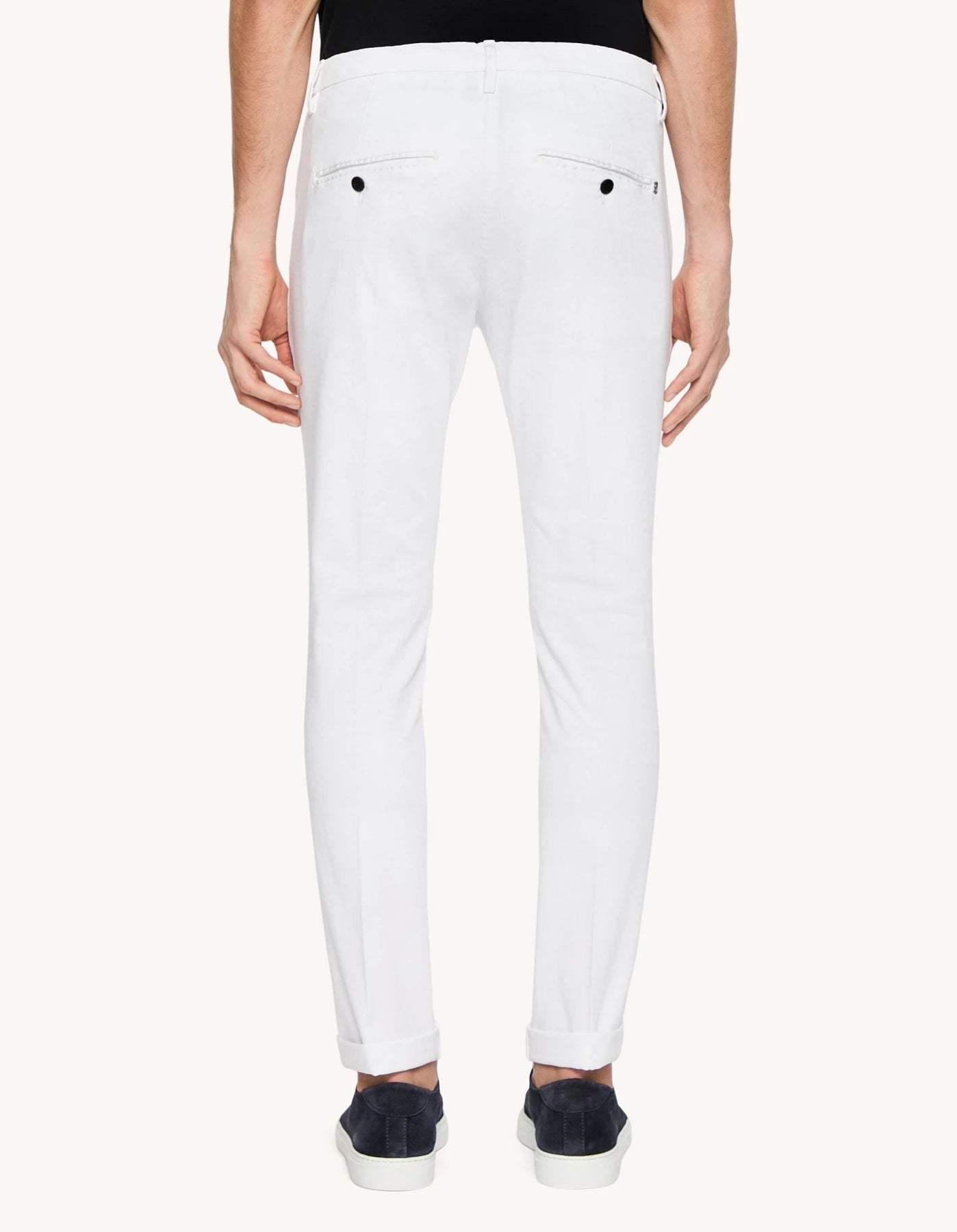 pantaloni slim in gabardina