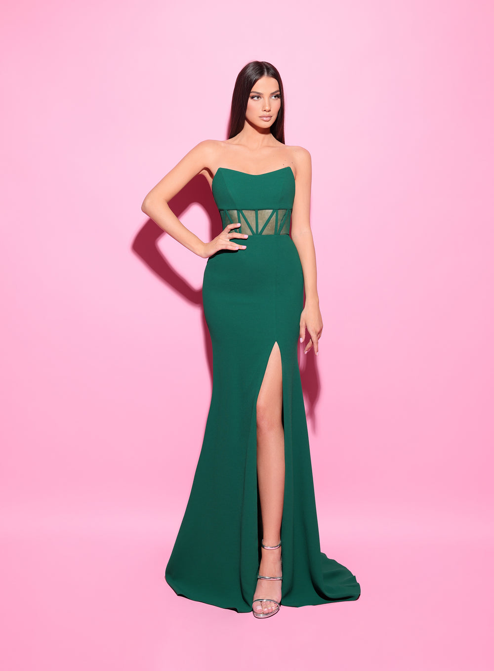 Abito Sirena Con Corpetto Steccato e Spacco