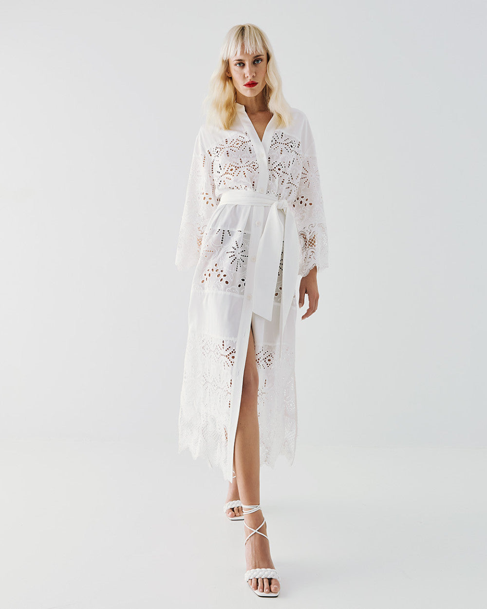 Abito-Camicia in Pizzo con Paillettes