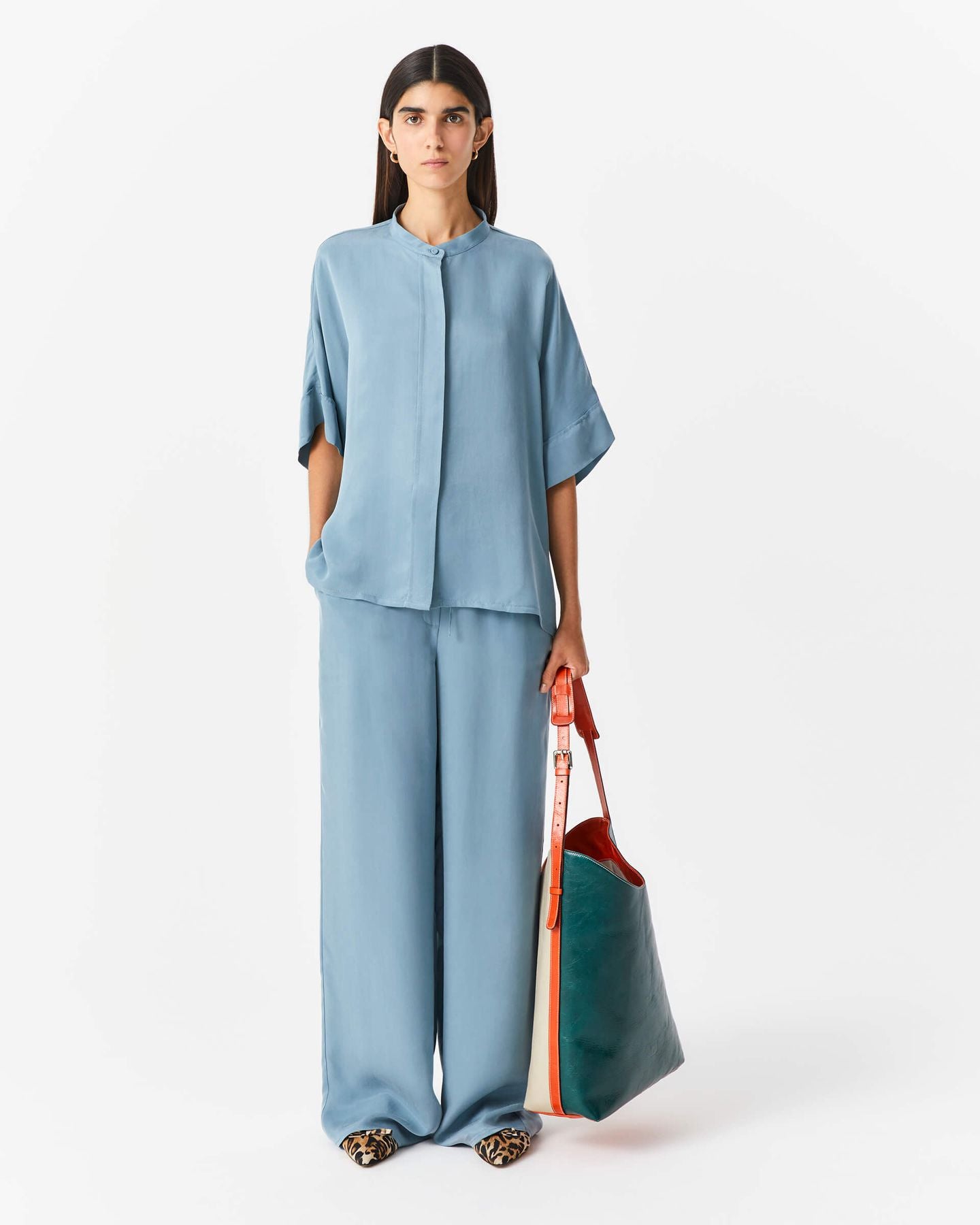 PANTALONI IN CUPRO con coulisse