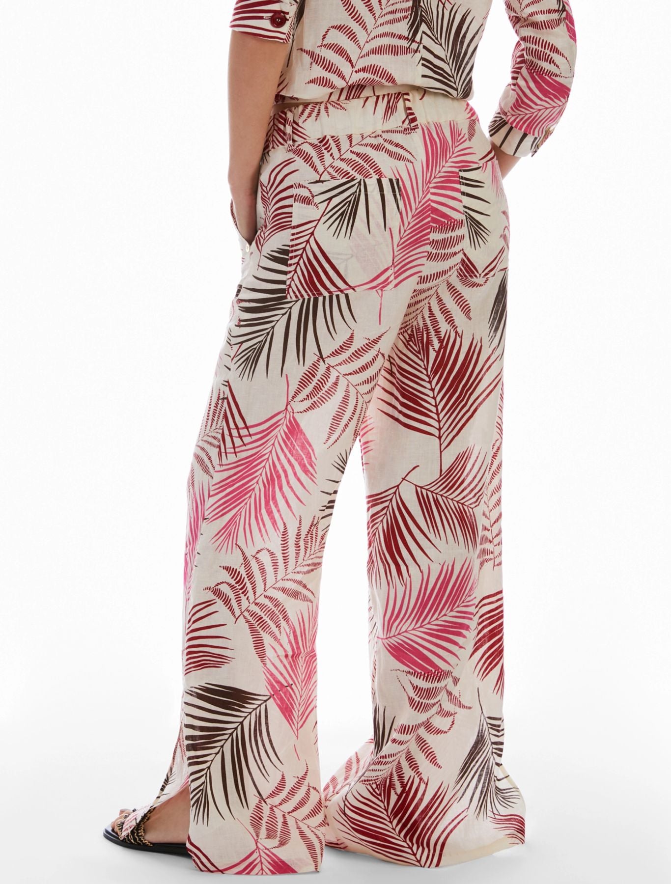 Pantaloni ampi in puro lino