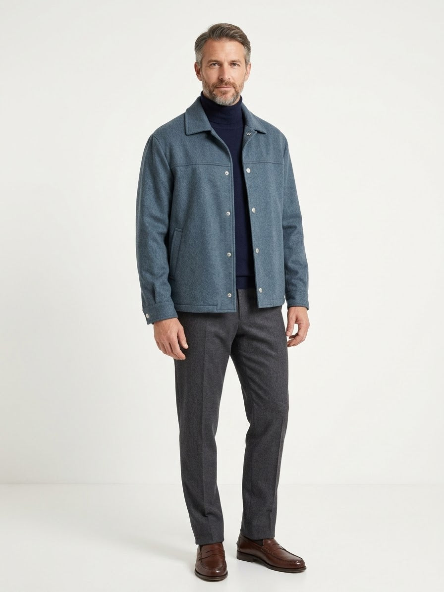 Giubbotto con Bottini  Corto In Puro Cashmere