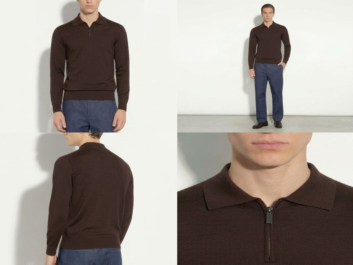 Maglia con Colletto e Zip in Finezza 16