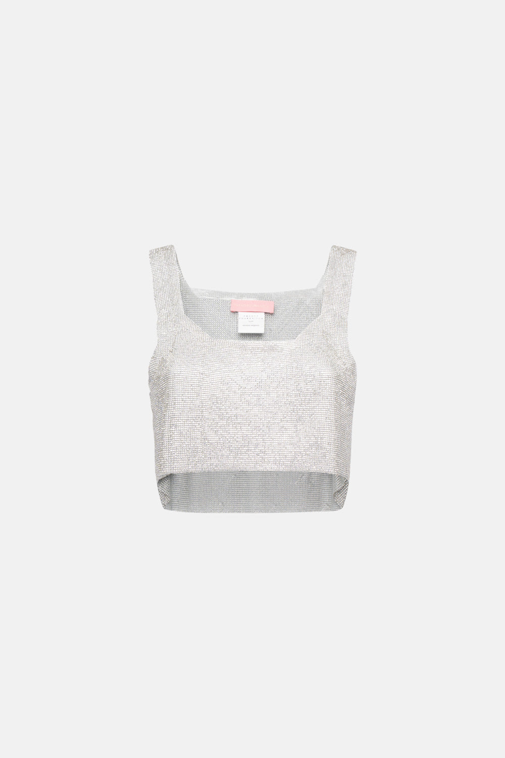 Top In Maglia Metallica con Strass