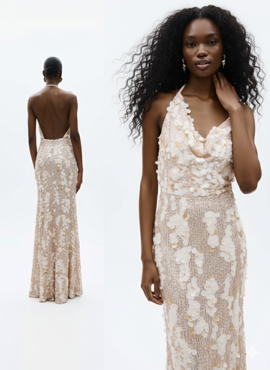 Abito Aderente Con Stola