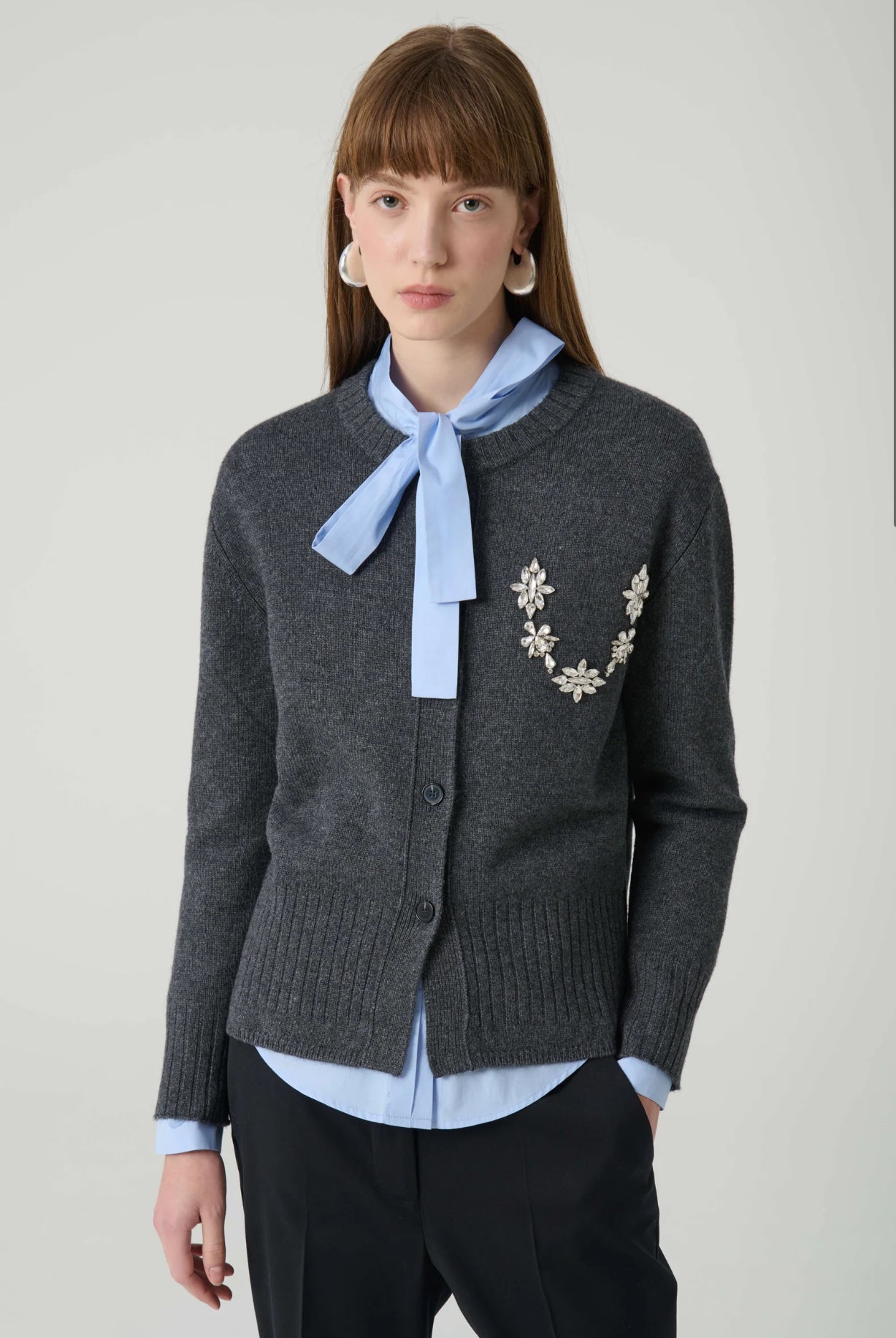 Cardigan Con Ricamo Prezioso