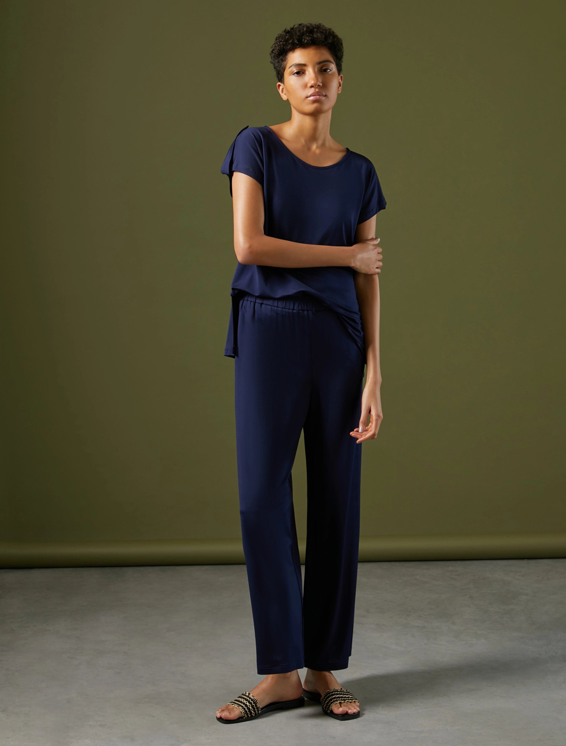 Pantaloni in jersey piqué