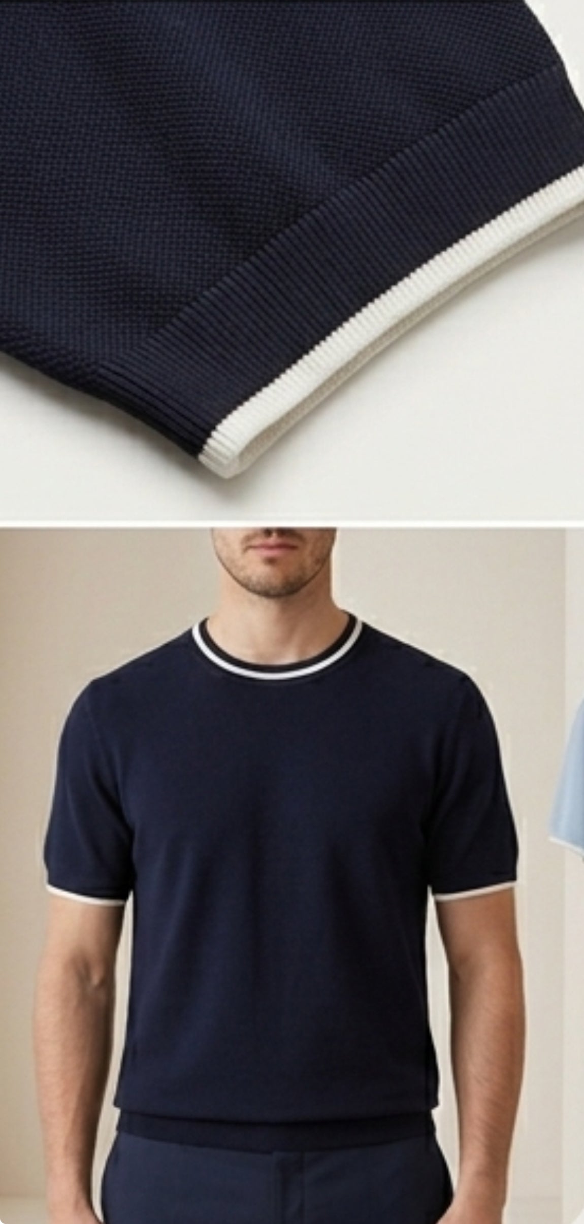 Maglia In Filo Con Trama Piquet