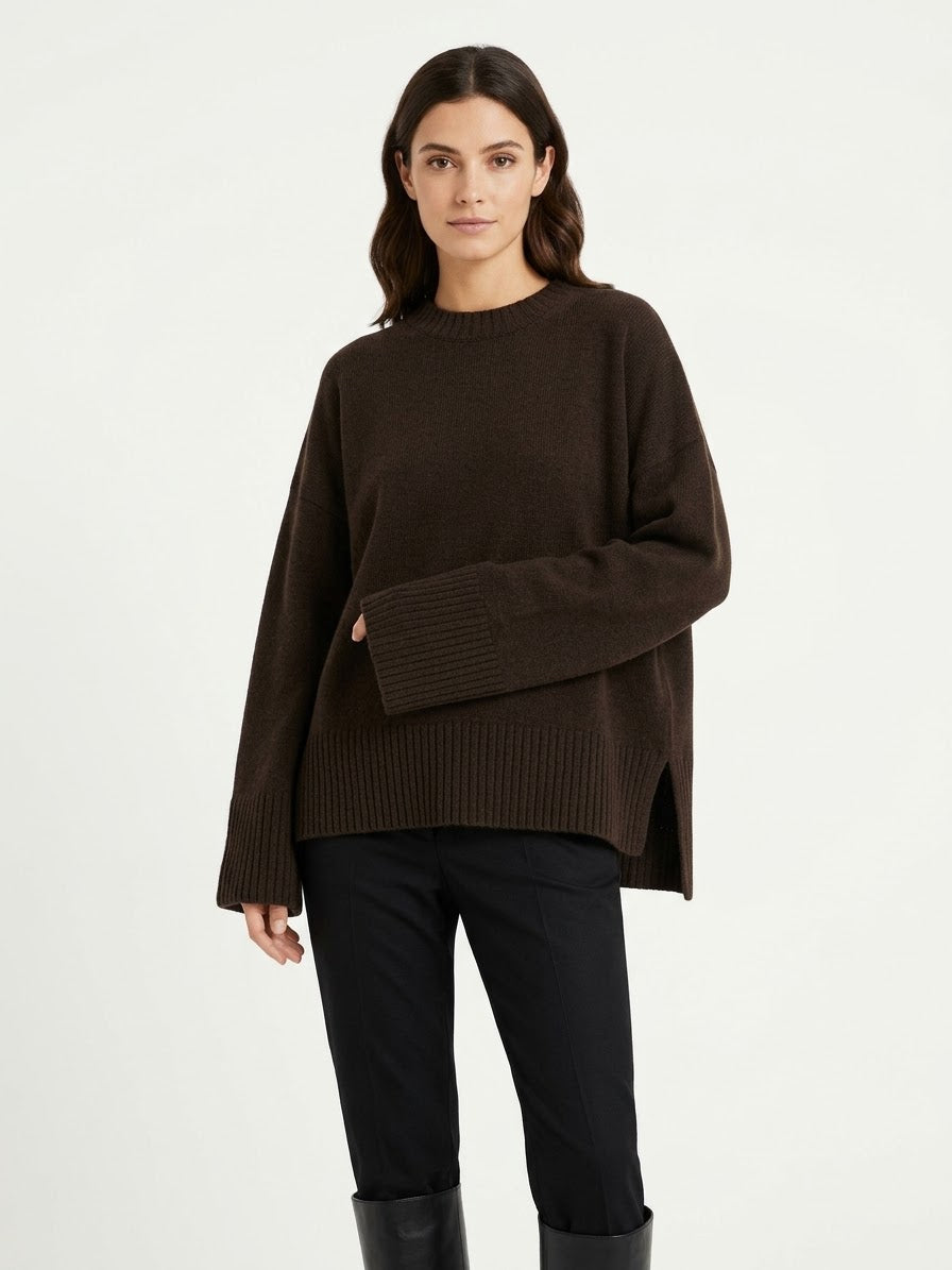 Maglione con Spacchi Laterali In Alpaca