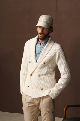 Cardigan Doppiopetto A Maglia Inglese