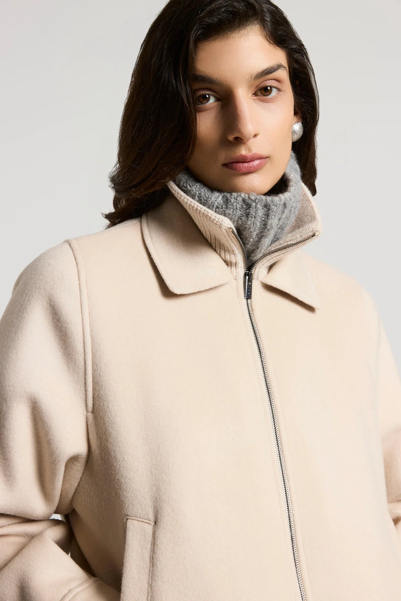 Giubbino In Panno Double Lana Cashmere