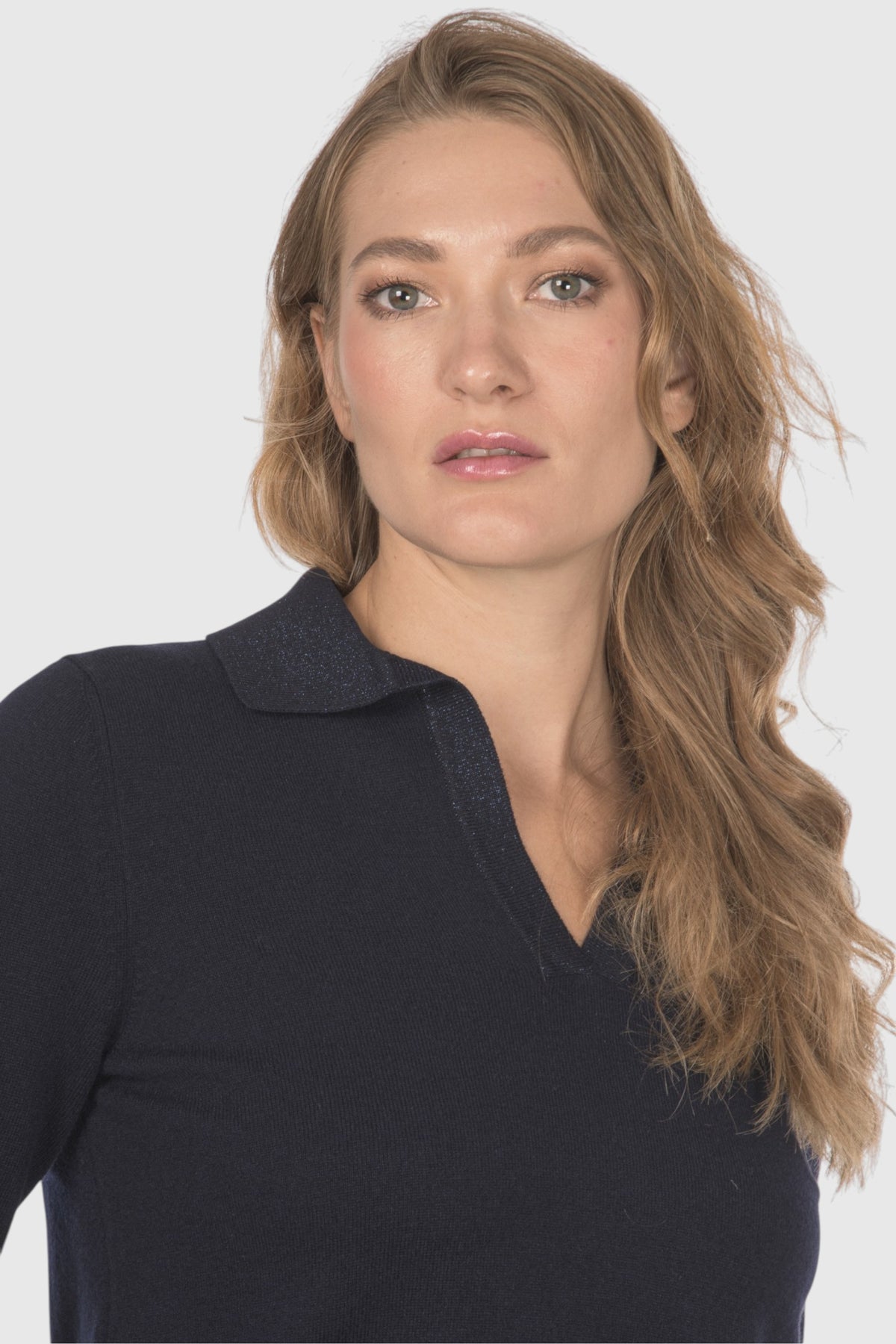 Polo collo a Coste Vanise' Lurex in Lana e Cashmere