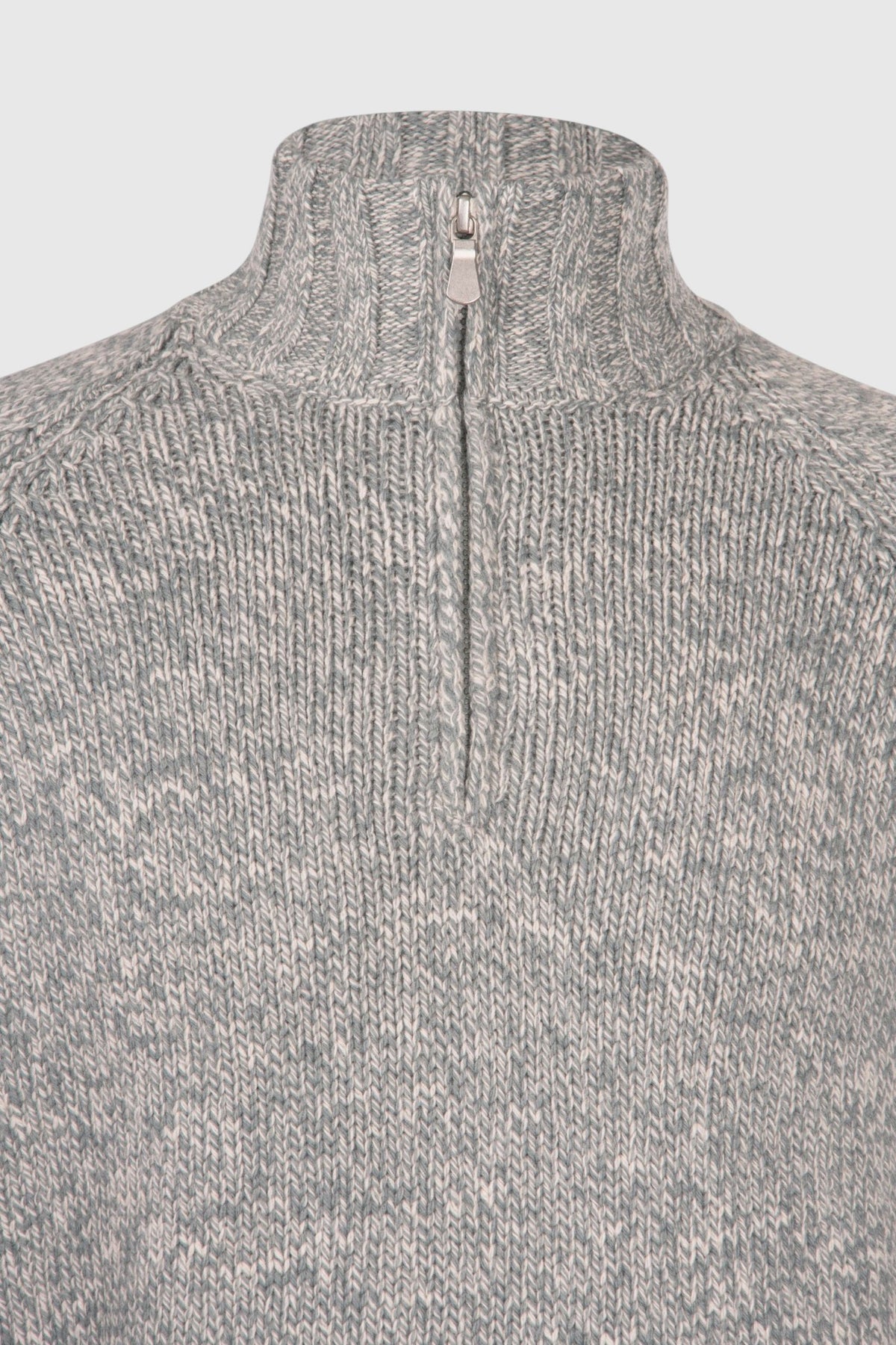 Maglia Mouilinè Collo Lupetto con Zip 5 Fili in Lana
