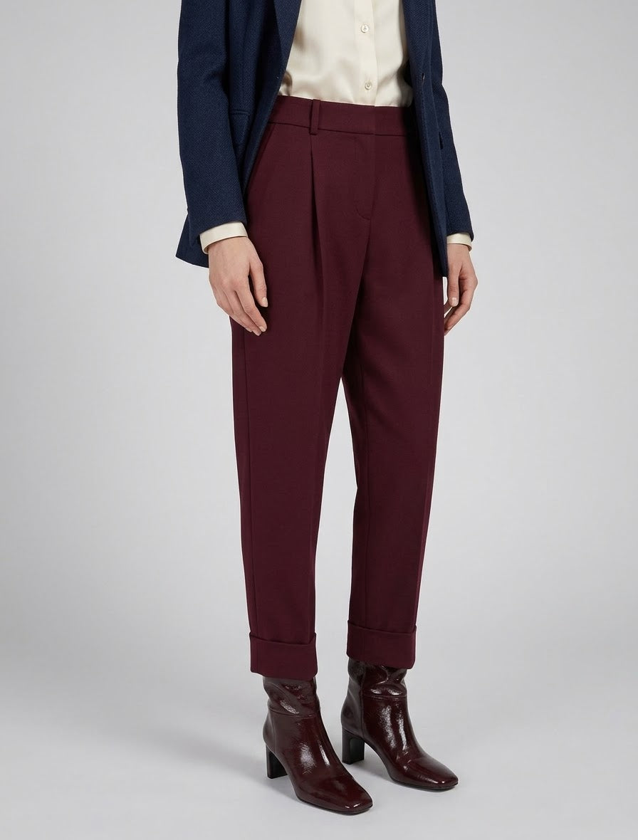 Pantalone Con Pinces e Risvolto