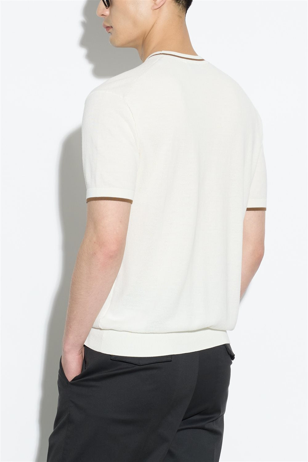 Maglia In Filo Con Trama Piquet