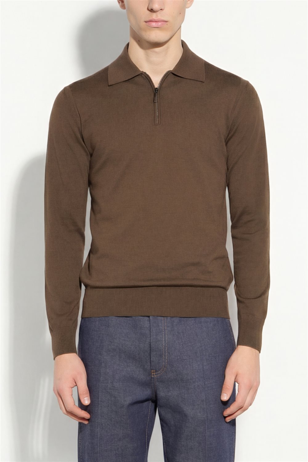 Maglia con Colletto e Zip in Finezza 16
