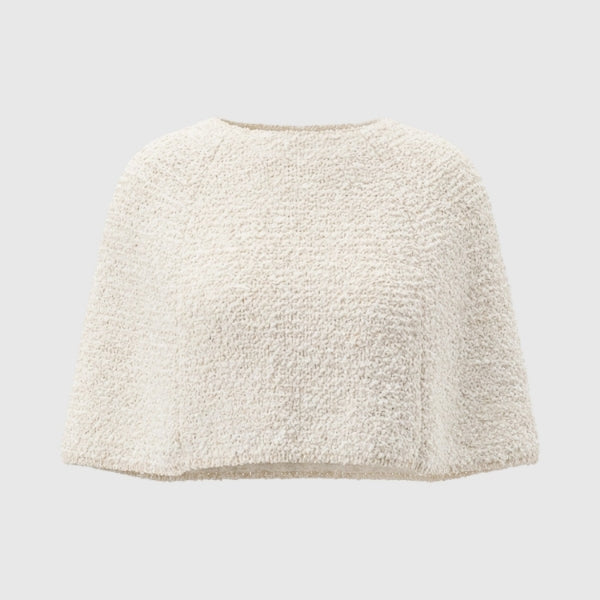 Poncho in maglia di cotonepunto perla paillettes