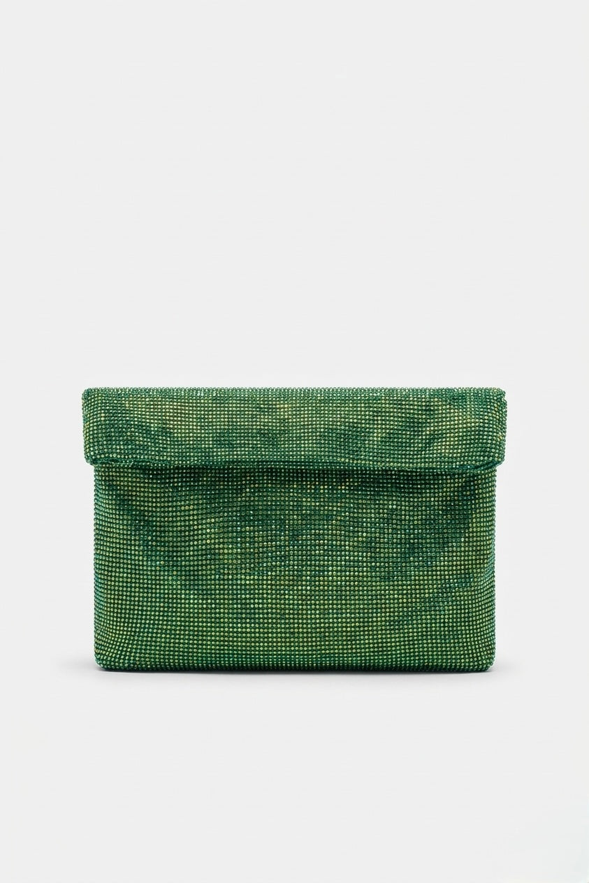 Borsa-Clutch Strass Con Chiusura Calamitata