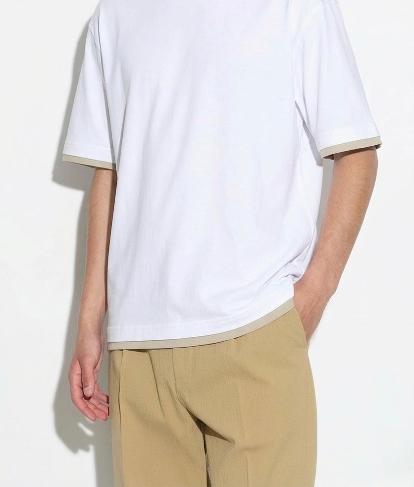 T-Shirt Con Profili  a Contrasto