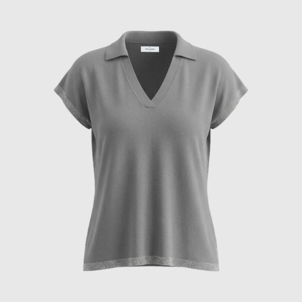 Polo in maglia con lurex