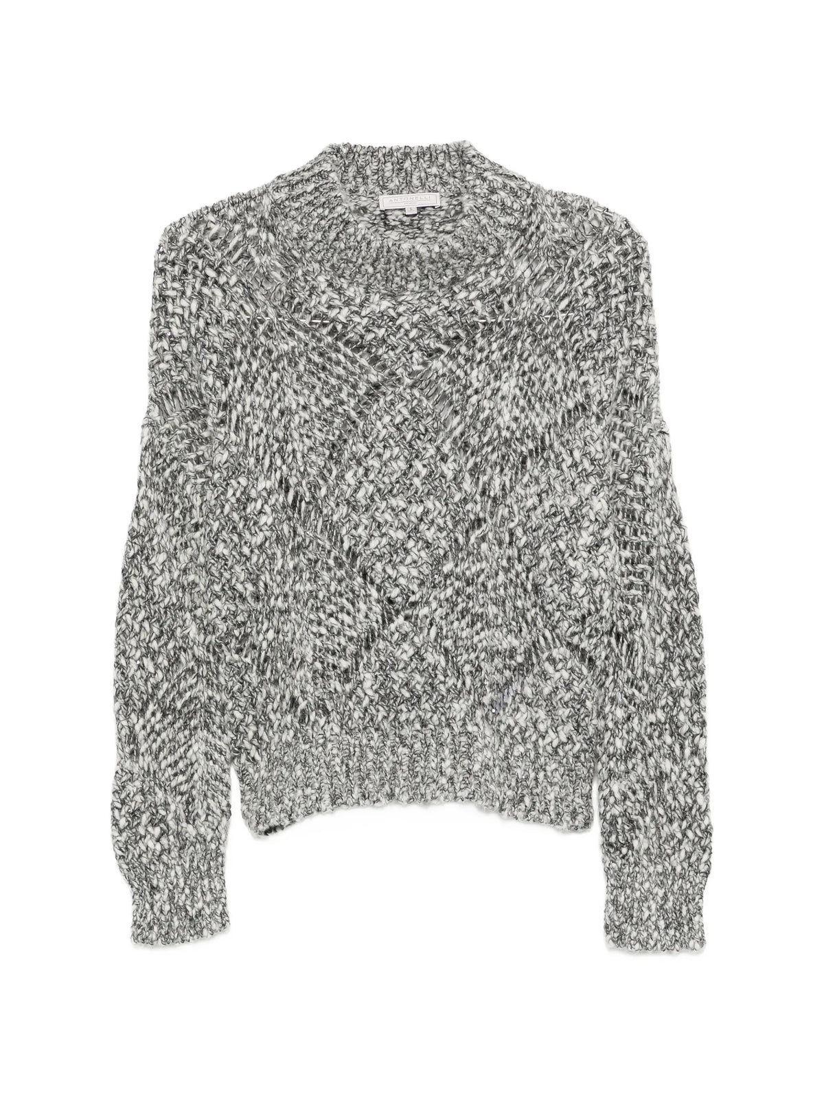 Maglia Melange Traforata con Paillettes Misto Cashmere