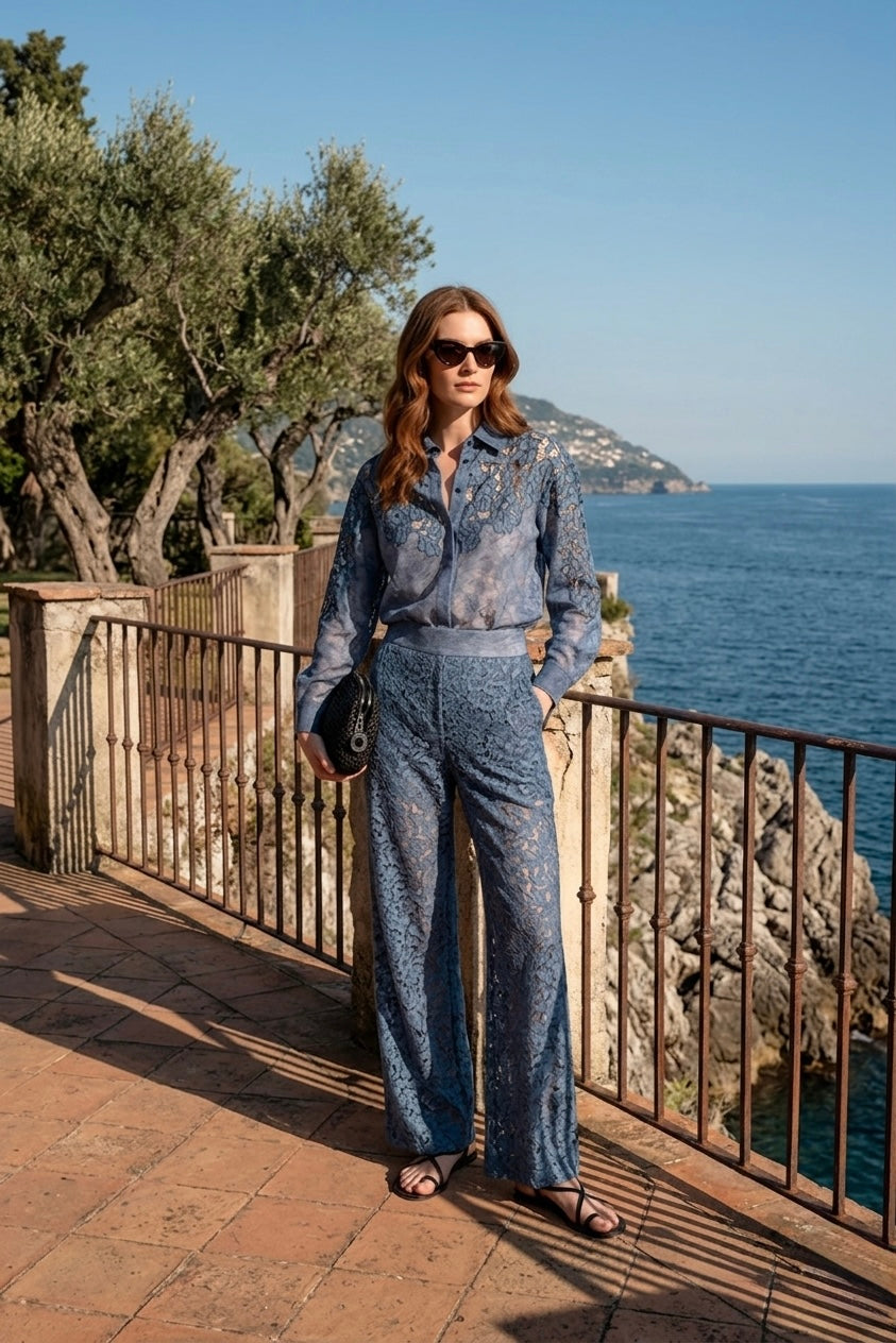 Camicia Pizzo e Cotone