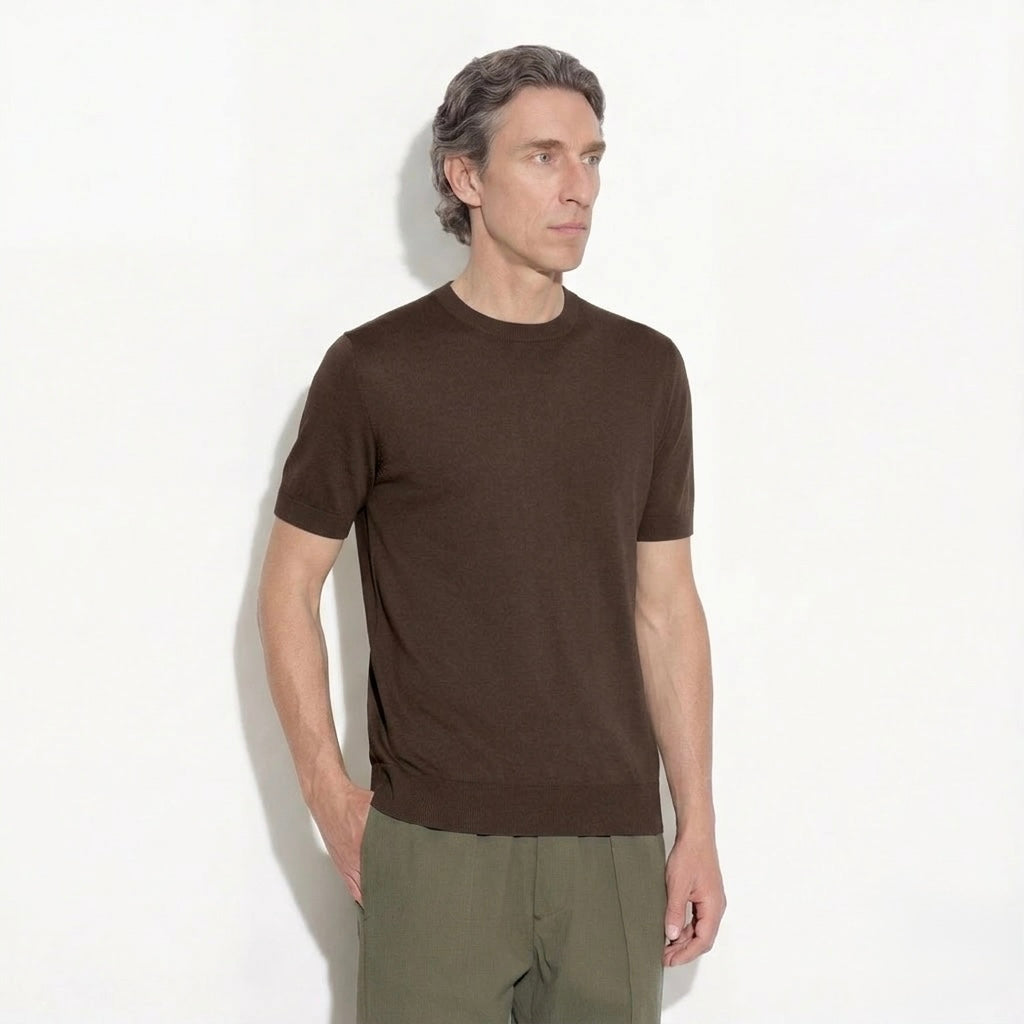 Maglia Girocollo in Seta e Cotone