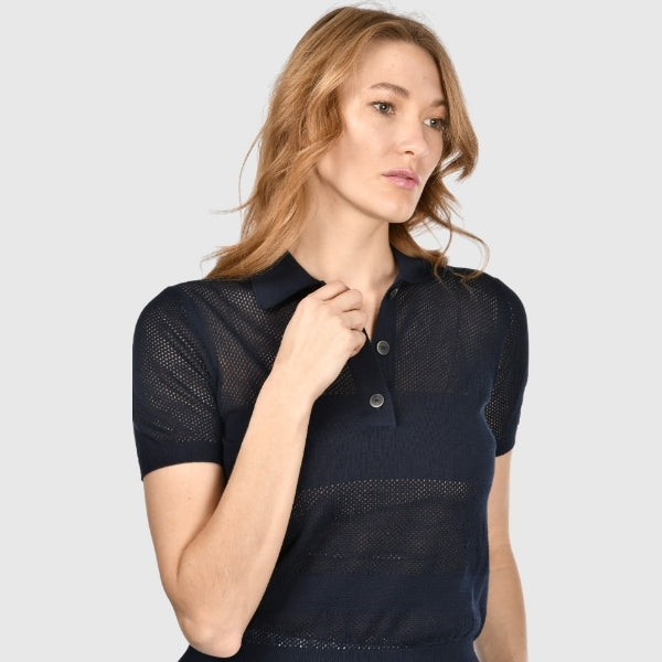 Polo in maglia lavorazione traforata
