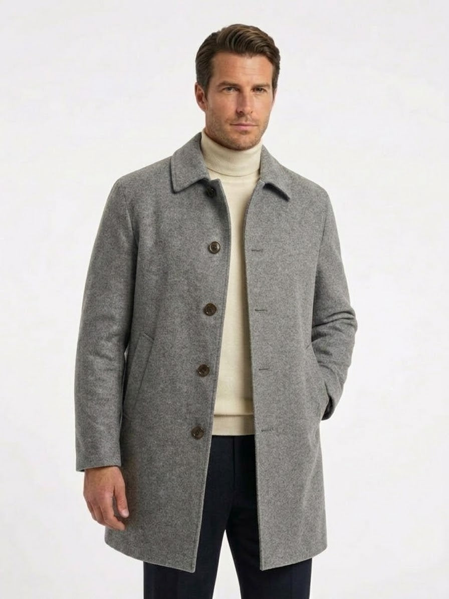 Cappotto Reversibile in Lana Cashmere e Nylon