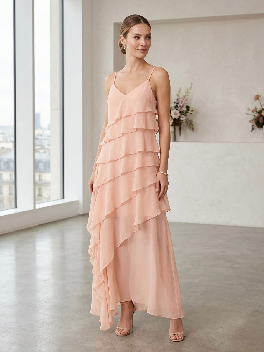 Abito In Chiffon Drappeggiato