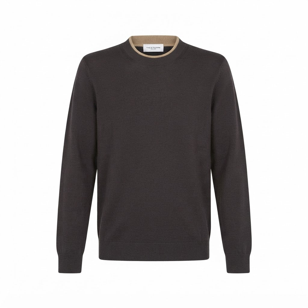 Maglia con Profilo Girocollo a Contrasto In Finezza 16