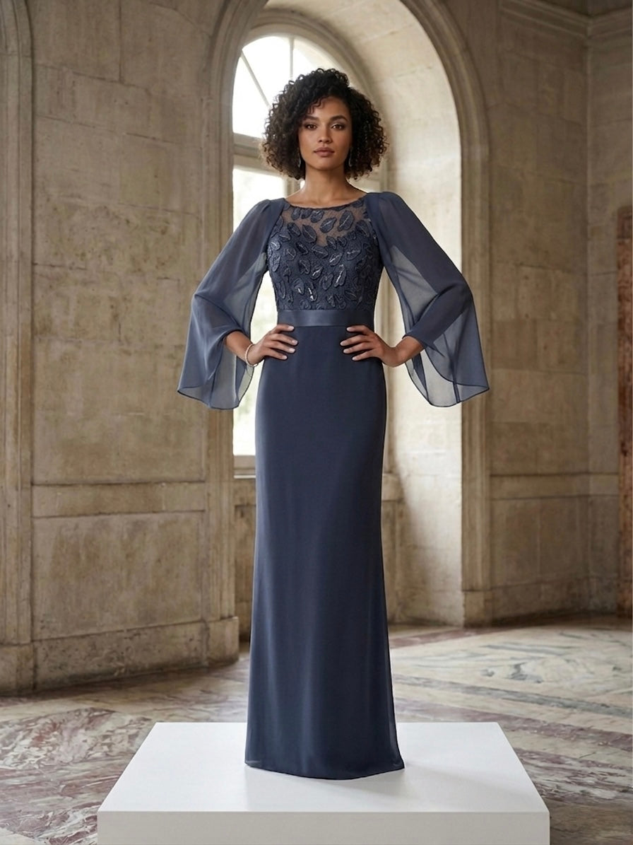 Abito Con Bustier Ricamato e Maniche Aperte
