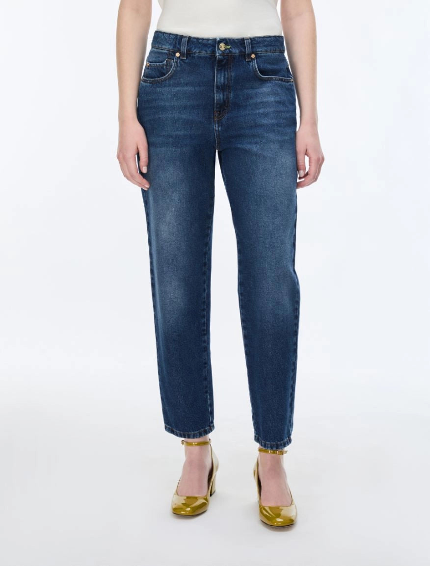 Jeans in Denim di Cotone Carrot Slim