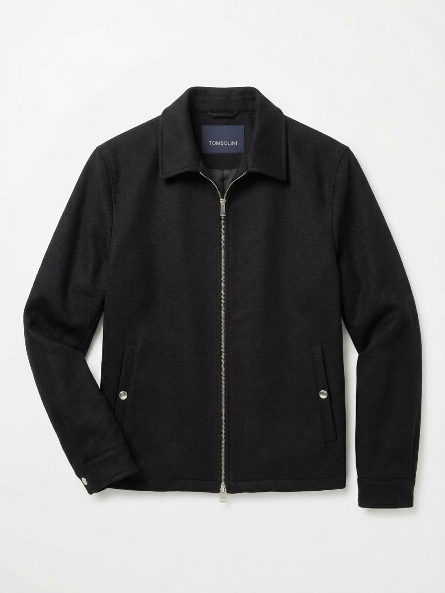 Giubbotto Corto con Zip in Puro Cashmere