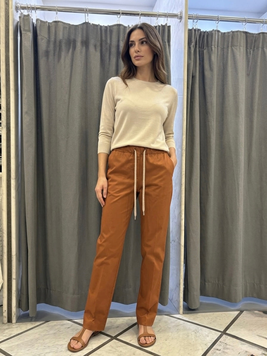 Pantalaccio In Poepeline di Cotone con Laccetti in Lurex