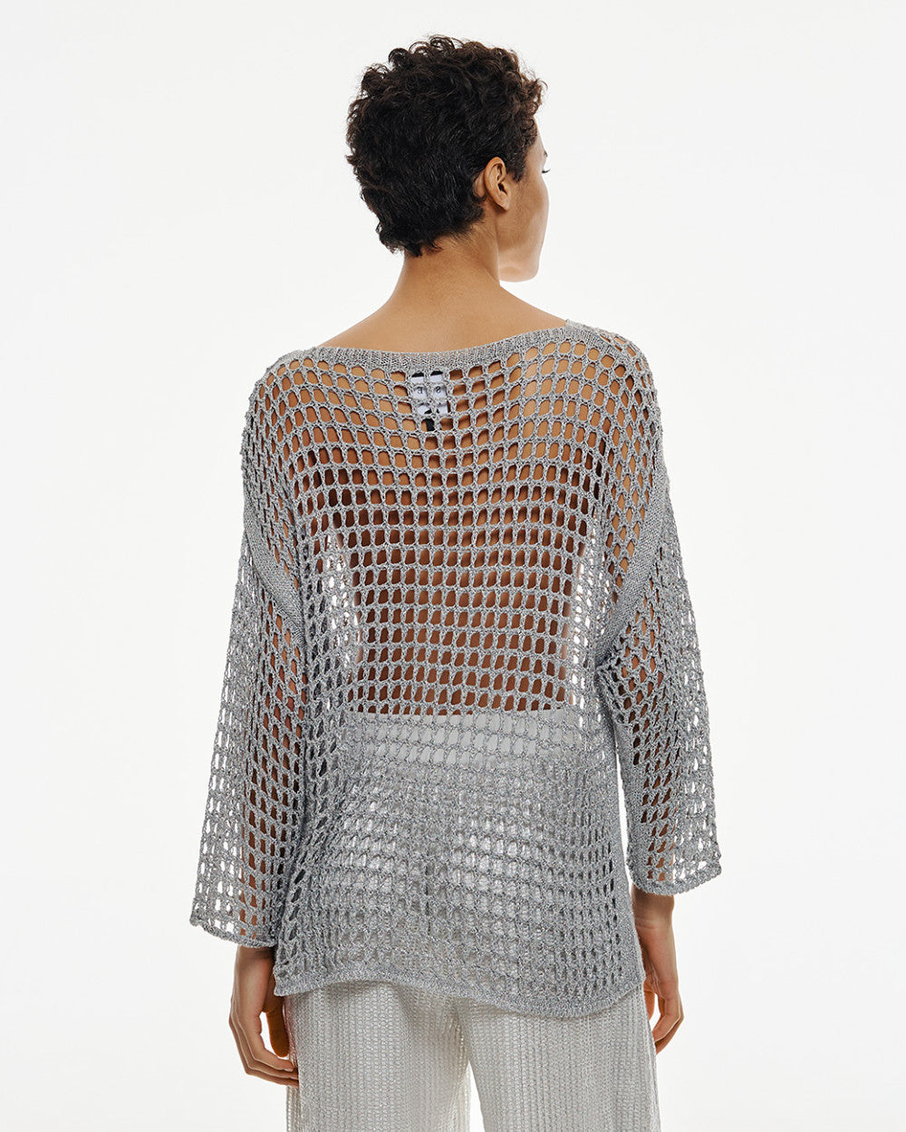 Maglia Traforata Effetto Metallizzato