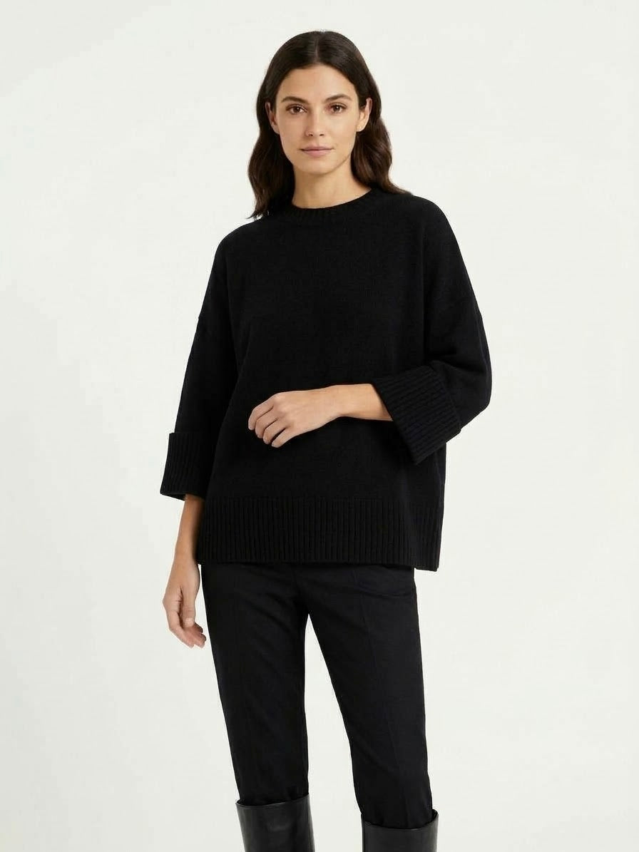 Maglione con Spacchi Laterali In Alpaca