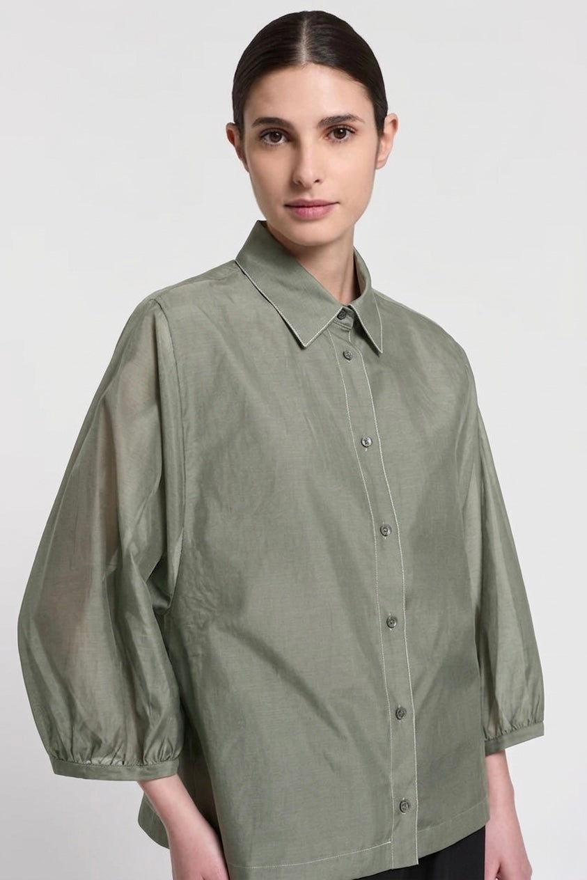 Camicia in Organza e Seta Opaca